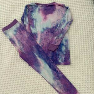 Little Sleepies Purple Watercolor Two-Piece Pajama Set - Size 7/8